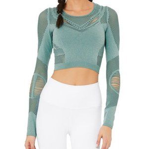 Alo Yoga Siren Long Sleeve Crop Top - M